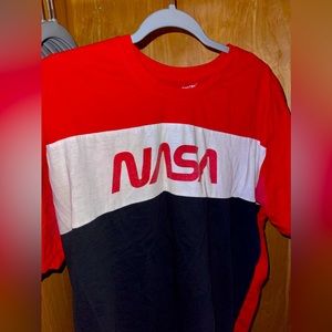 NASA red black and white bogo tee